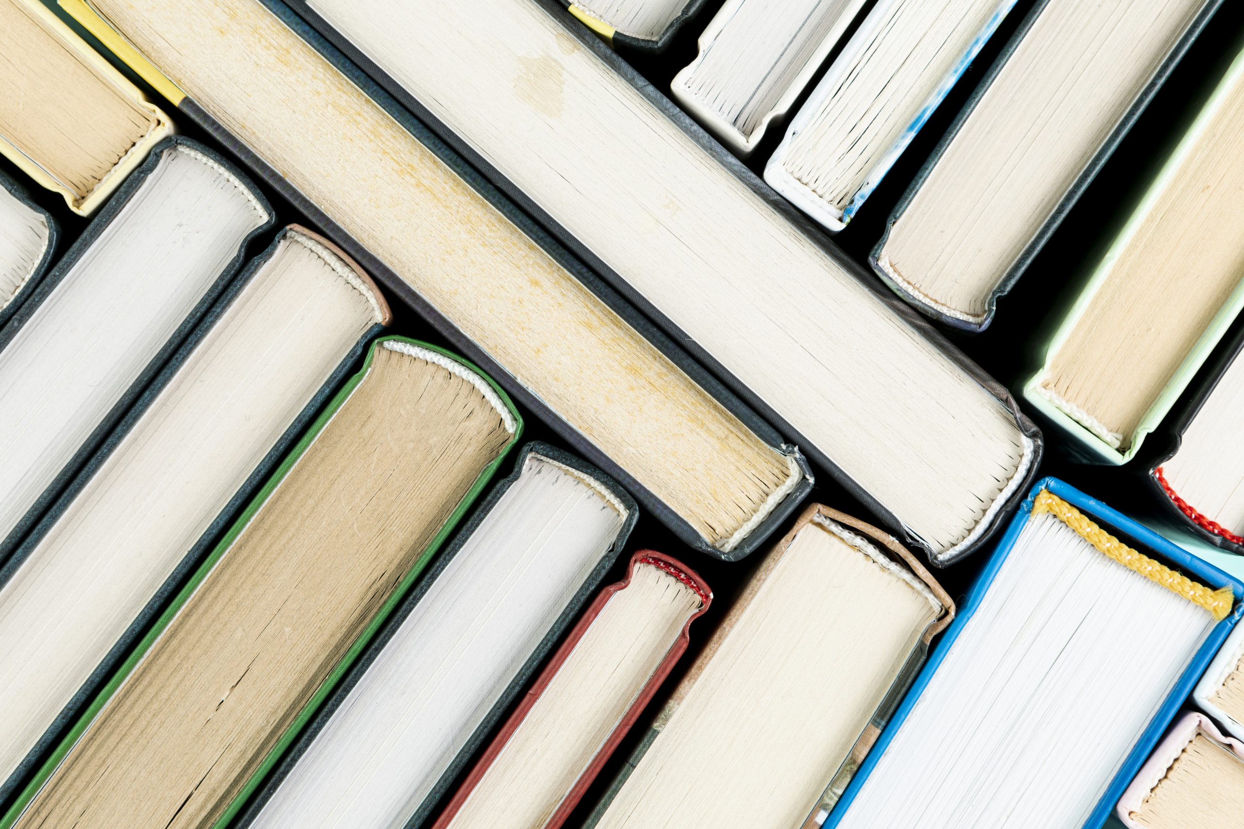 overhead view of books